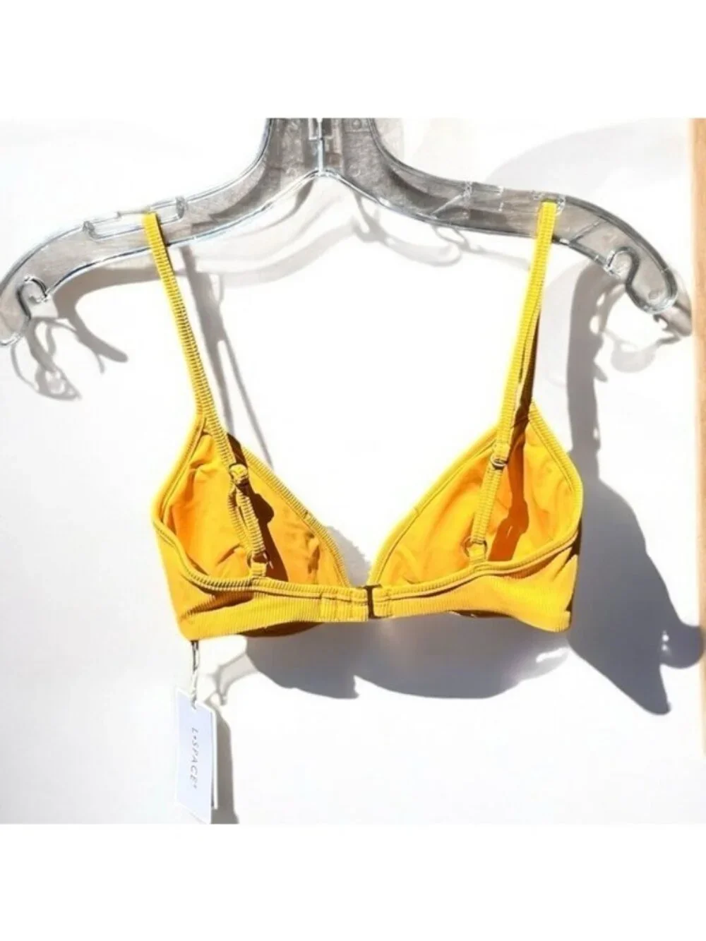 🌻NEW w.tags L*Space Helena Sunshine Gold Ribbed Bikini Top Size S | $99 Retail